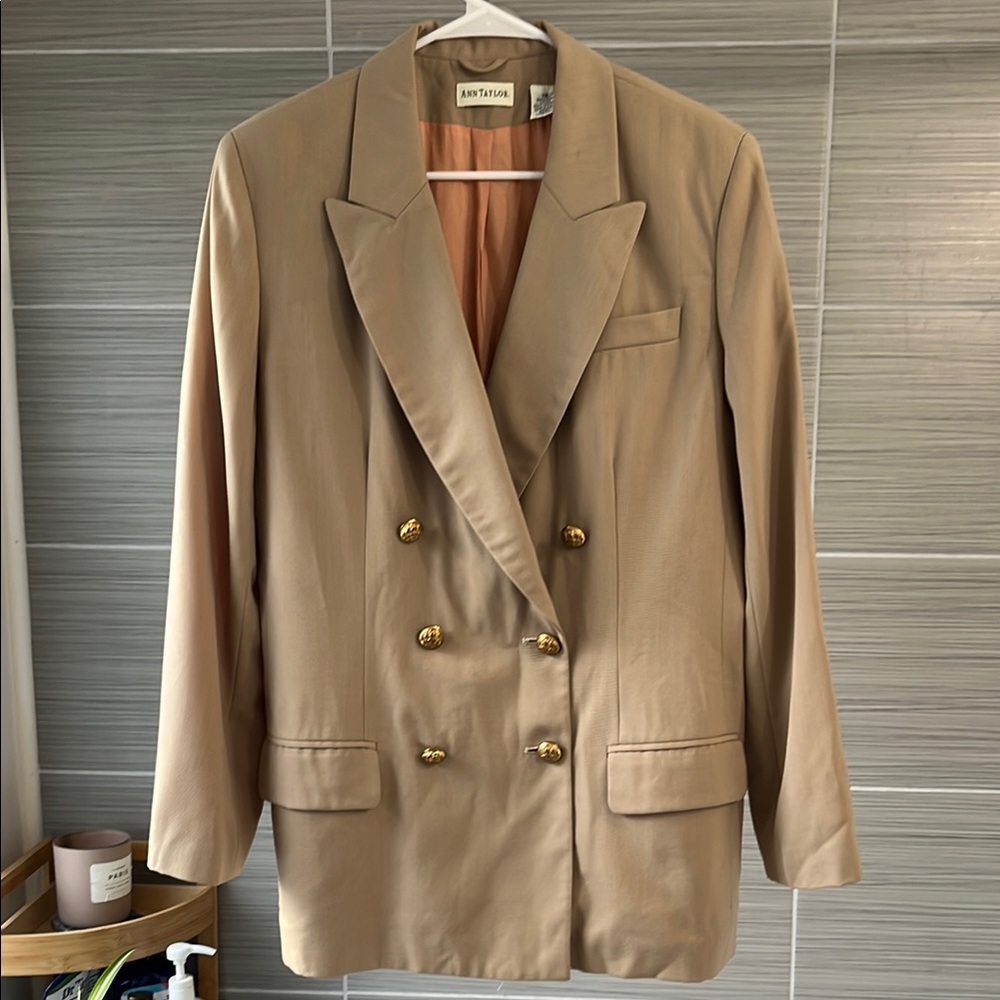 Vintage made in USA! Ann Taylor Tan Double-Breasted Blazer